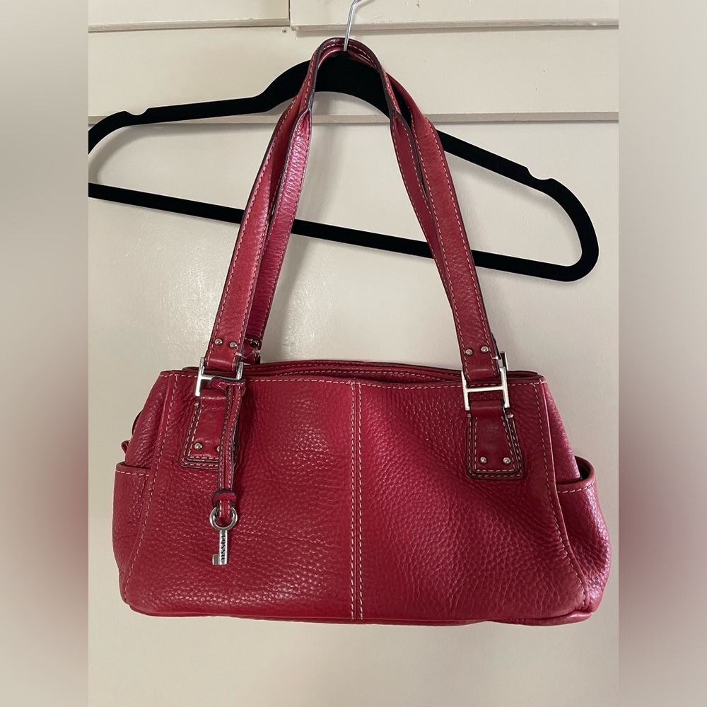 Fossil Red Leather Shoulder Bag